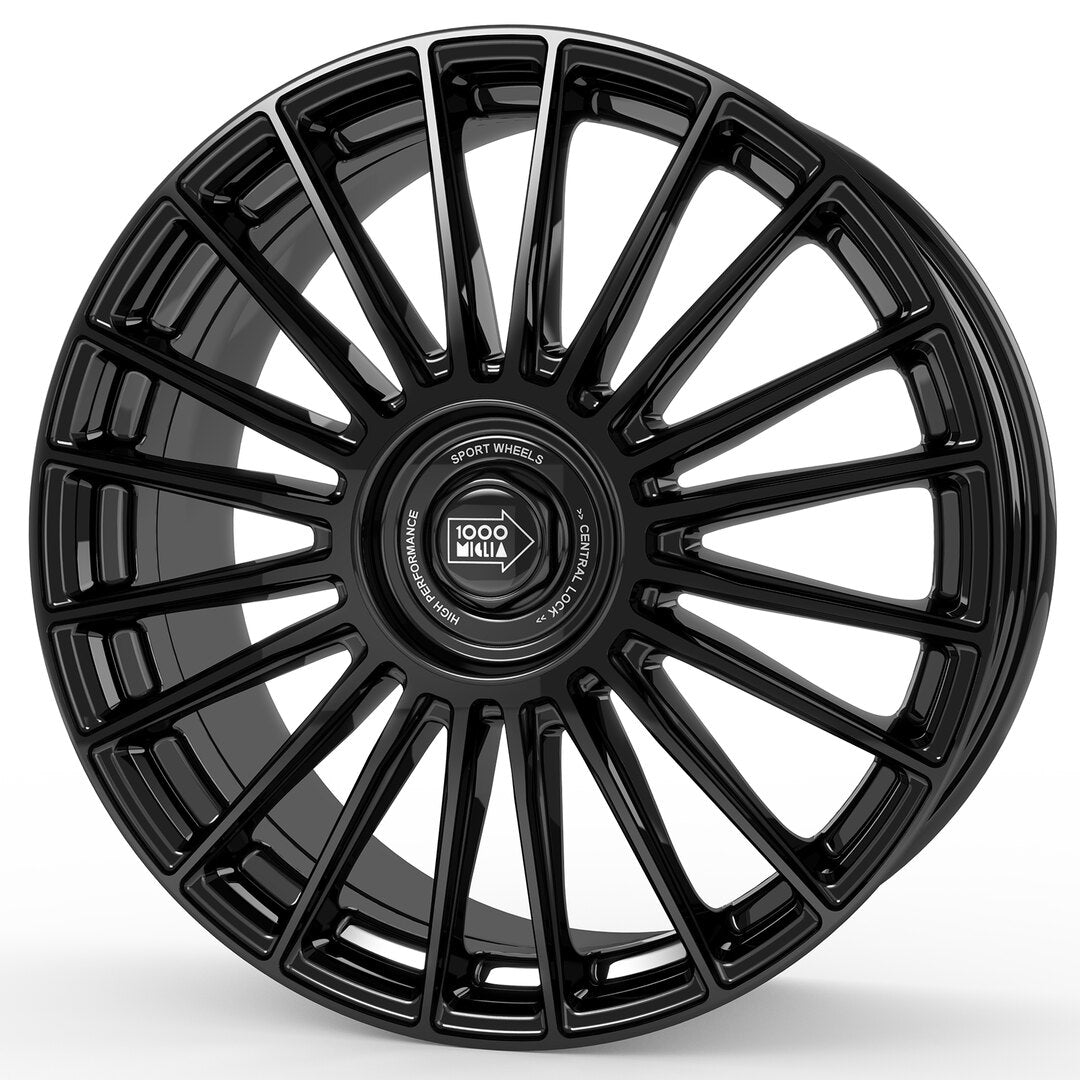 1000 Miglia, MM1022, 20 x 8.5", 5x120 PCD in Gloss Black, Single Rim