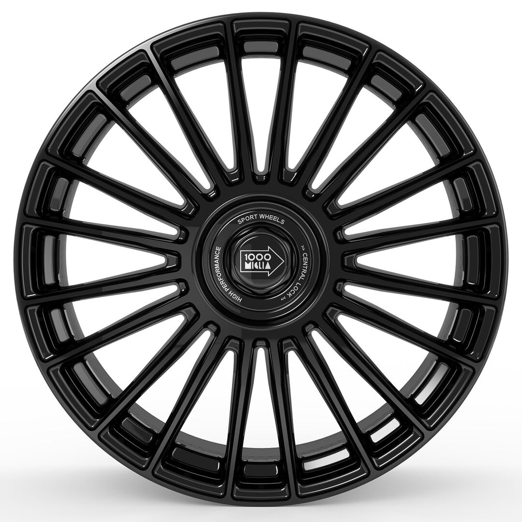 1000 Miglia, MM1022, 20 x 8.5", 5x120 PCD in Gloss Black, Single Rim