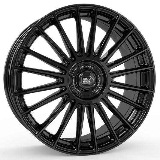 1000 Miglia, MM1022, 20 x 8.5", 5x120 PCD in Gloss Black, Single Rim