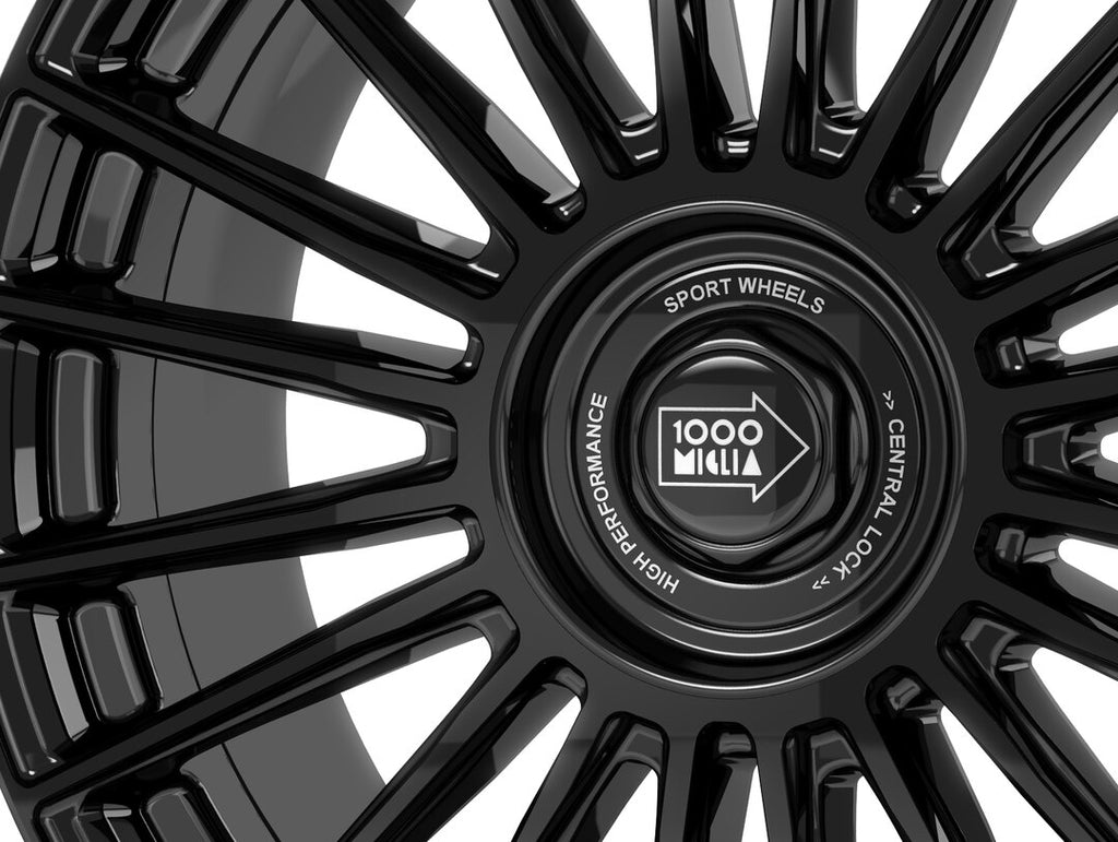 1000 Miglia, MM1022, 20 x 8.5", 5x120 PCD in Gloss Black, Single Rim