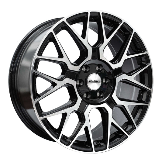 Calibre Spa, 17x7.5 inch, 4x108 PCD, ET35, Black with Polished Face, Single Wheel