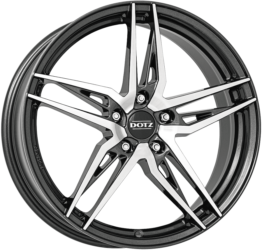 Dotz, Interlagos Dark, 17 x 7.5 inch,5x100 PCD, ET 46 in Gunmetal/polished Single Rim