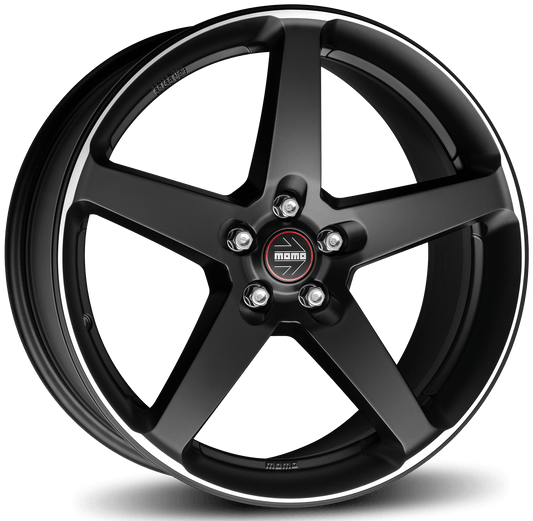 MOMO, Five, 20 x 8.5 inch,5x112 PCD, ET 38 in Matt Black Polished Single Rim