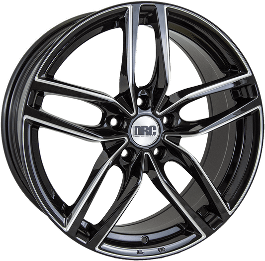 DRC, DRS, 18 x 8 inch,5x112 PCD, ET 45 in Black / Polished Single Rim