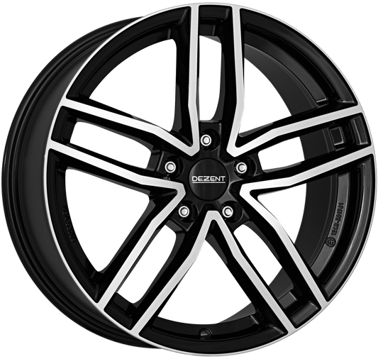 Dezent, TR dark, 17 x 7 inch, 5x114.3 PCD, ET45 in Black / Polished Single Rim