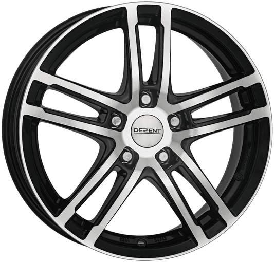 Dezent, TZ Dark, 16 x 6.5 inch,5x114.3 PCD, ET 48 in Black / Polished Single Rim