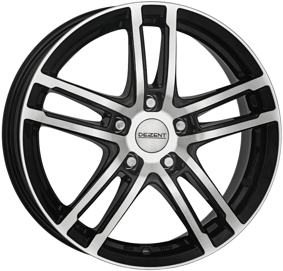 Dezent, TZ Dark, 17 x 7.5 inch,5x112 PCD, ET 37 in Black / Polished Single Rim