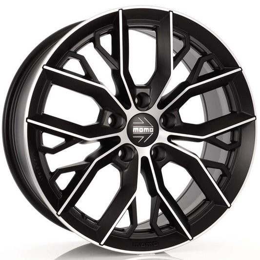 MOMO, Massimo, 17 x 7.5 inch,5x114.3 PCD, ET 40 in Matt Black Polished Single Rim