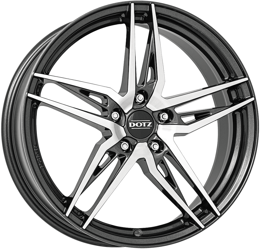 Dotz, Interlagos Dark, 18 x 7.5 inch,5x114.3 PCD, ET 50 in Gunmetal / Polished Single Rim