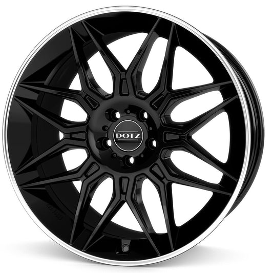 Dotz, LongBeach dark, 20 x 9 inch, 5x112 PCD, ET35 in Black / Polished Lip Single Rim