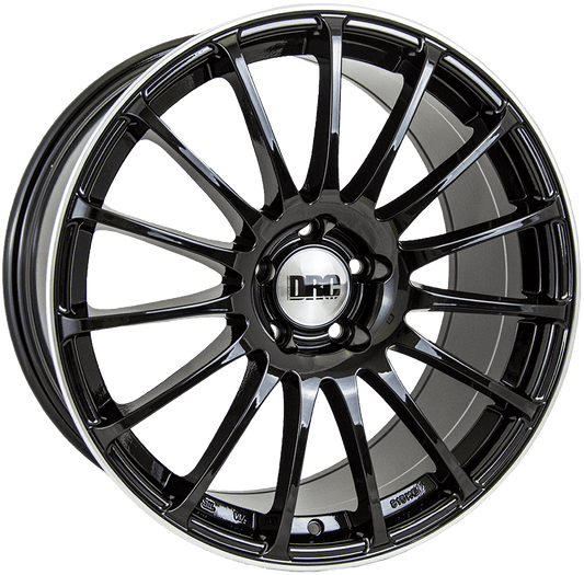 DRC, Rapide, 19 x 9.5 inch,5x112 PCD, ET 48 in Gloss Black / Polished Lip Single Rim