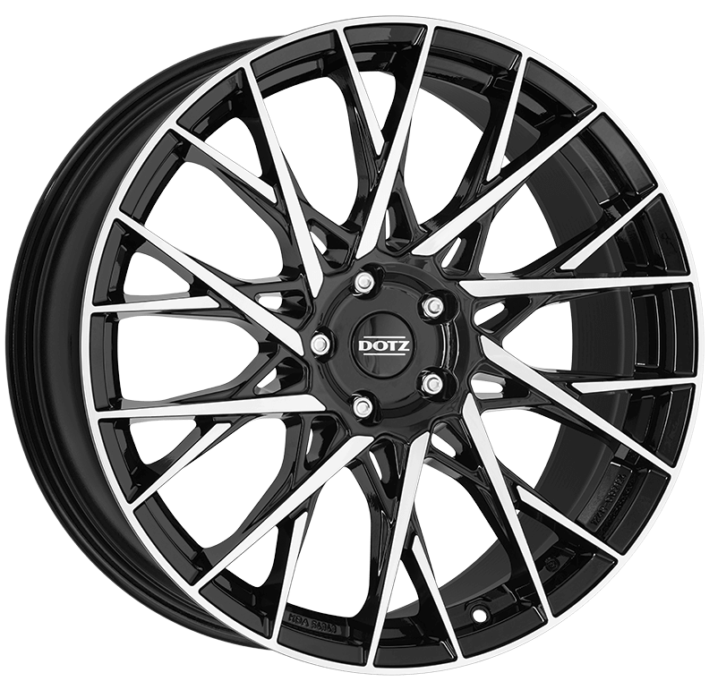 Dotz, Fuji dark, 19 x 8 inch, 5x112 PCD, ET44 in Black / Polished Single Rim