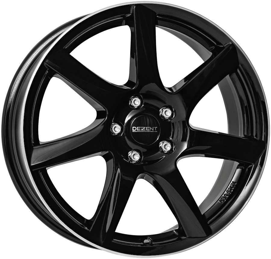 Dezent, TW Dark, 15 x 6 inch,5x114.3 PCD, ET 48 in Black / Polished Lip Single Rim