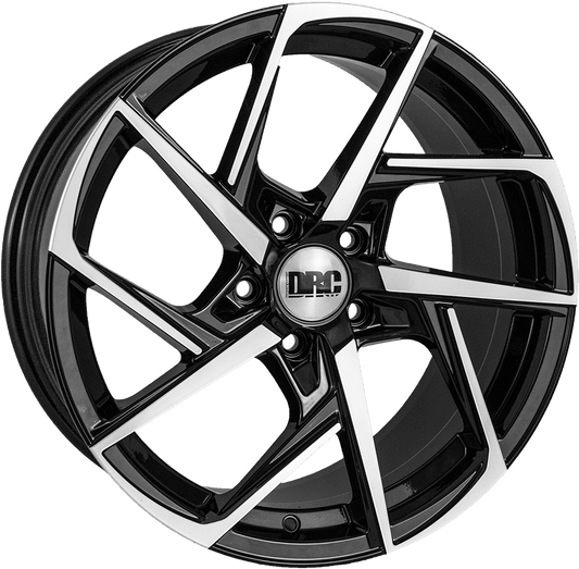 DRC, DVX, 18 x 8.5 inch,5x114.3 PCD, ET 45 in Black / Polished Face Single Rim