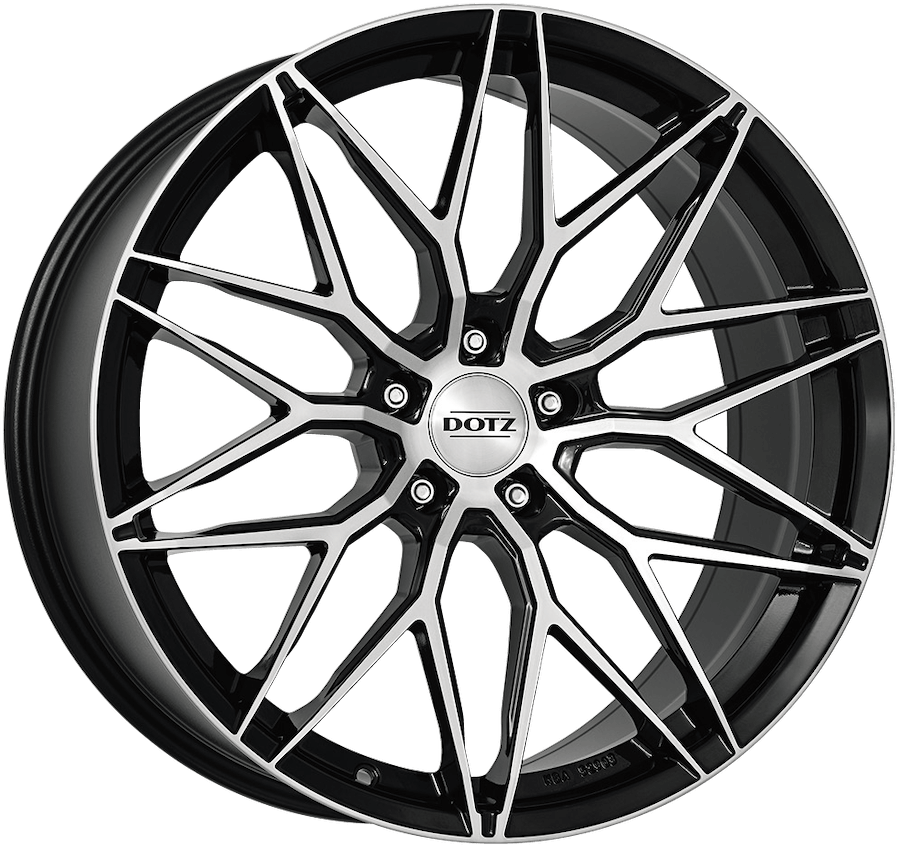 Dotz, Suzuka Dark, 20 x 8.5 inch,5x112 PCD, ET 40 in Black/polished Single Rim