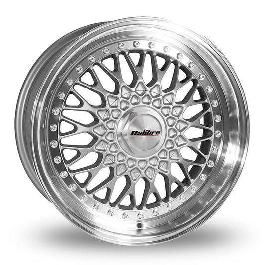 Calibre, Vintage, 17 x 8 inch,5x112 PCD, ET 35 in Silver/polished Lip Single Rim