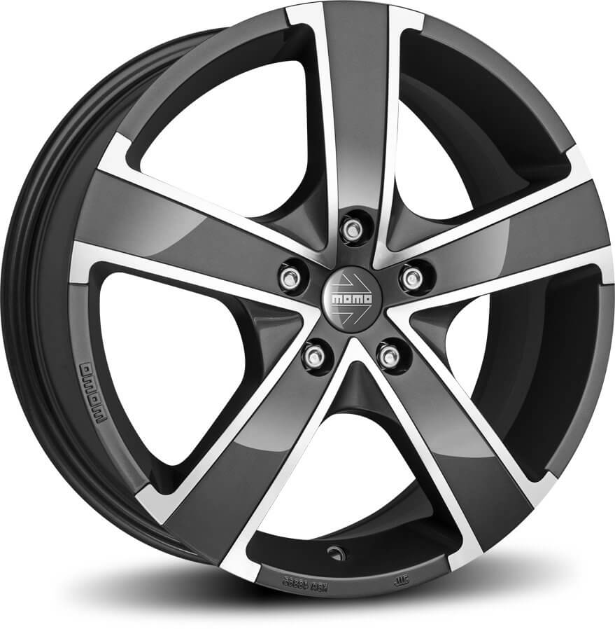 MOMO, Win Pro Evo, 16 x 6.5 inch,5x115 PCD, ET 38 in Gloss Anthracite Polished Single Rim