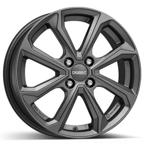 Dezent, KT graphite, 15 x 6 inch,4x100 PCD, ET 47 in Graphite Matt Single Rim