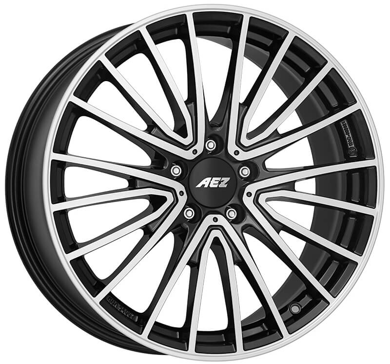 AEZ, Berlin dark, 19 x 9 inch,5x112 PCD, ET 52 in Black / Polished Single Rim