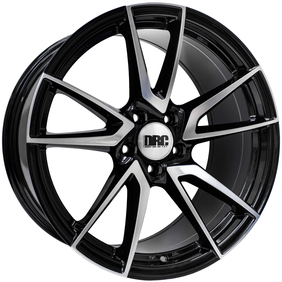 DRC, DLA, 19 x 8.5 inch,5x114.3 PCD, ET 45 in Black / Polished Face Single Rim