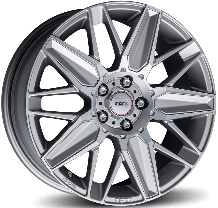 MOMO Evoluzione 18 x 8 inch 5x108 ET42 Matt Titan Silver Polished alloy wheel