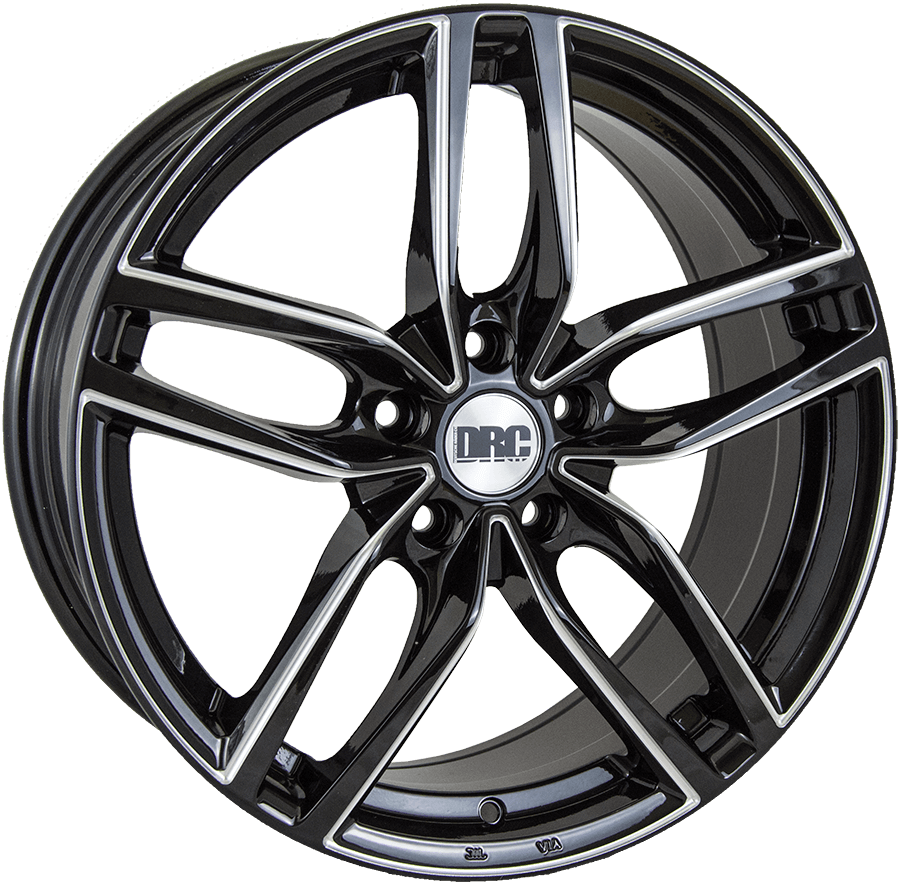 DRC, DRS, 17 x 7.5 inch,5x108 PCD, ET 45 in Black / Polished Single Rim