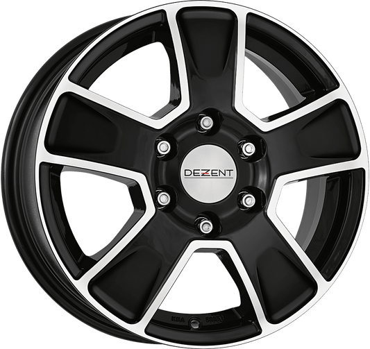 Dezent, Van Dark, 16 x 6.5 inch,5x130 PCD, ET 68 in Black / Polished Single Rim