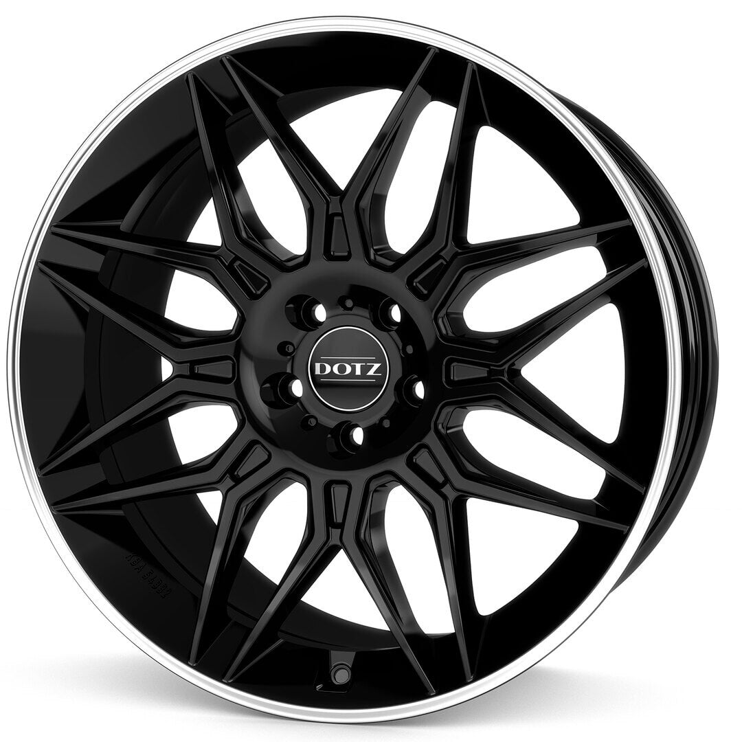 Dotz, LongBeach dark, 22 x 9.5 inch, 5x108 PCD, ET36 in Black / Polished Lip Single Rim