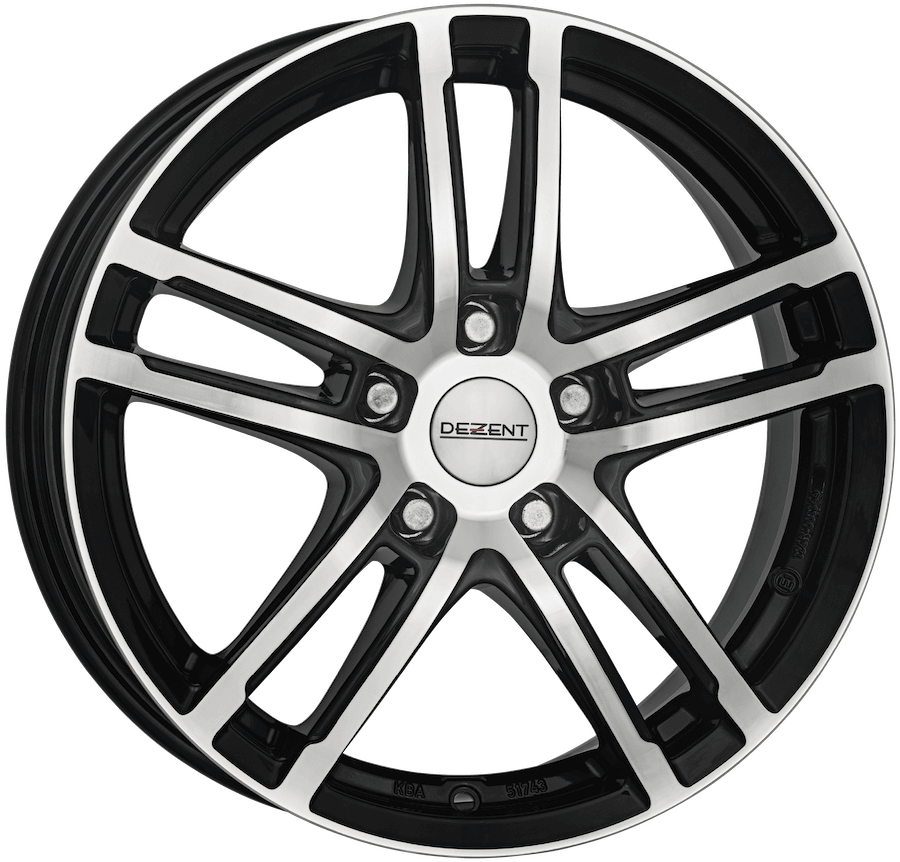 Dezent TZ Dark 18 x 7.5 inch 5x112 ET53.5 Black / Polished alloy wheel
