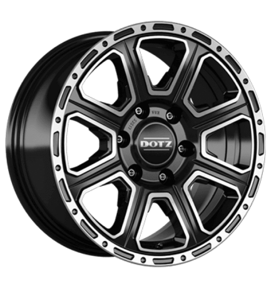 Dotz, Kalahari dark, 18 x 8 inch,5x120 PCD, ET 30 in Black / Polished Single Rim