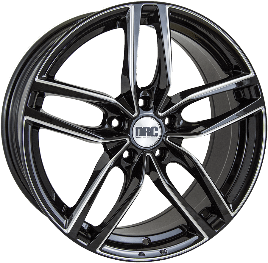 DRC, DRS, 17 x 7.5 inch,5x112 PCD, ET 45 in Black / Polished Single Ri ...