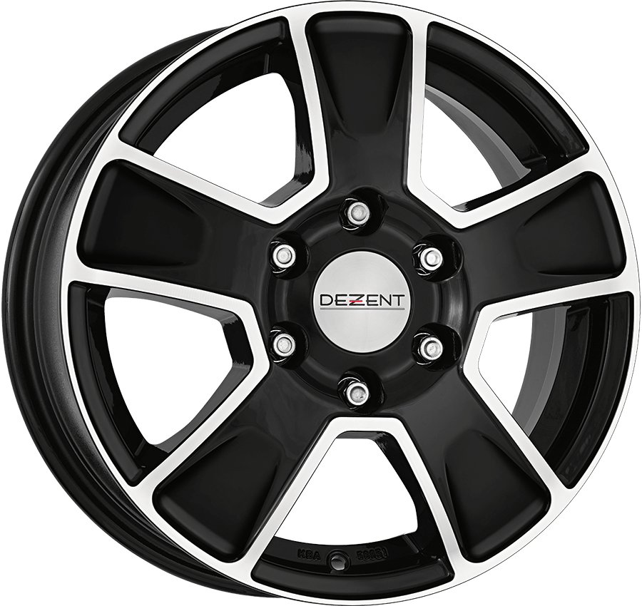 Dezent, Van Dark, 16 x 6.5 inch,5x160 PCD, ET 60 in Black / Polished Single Rim