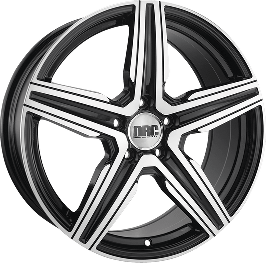 DRC, DMV, 18 x 8 inch,5x112 PCD, ET 45 in Black / Polished Face Single Rim