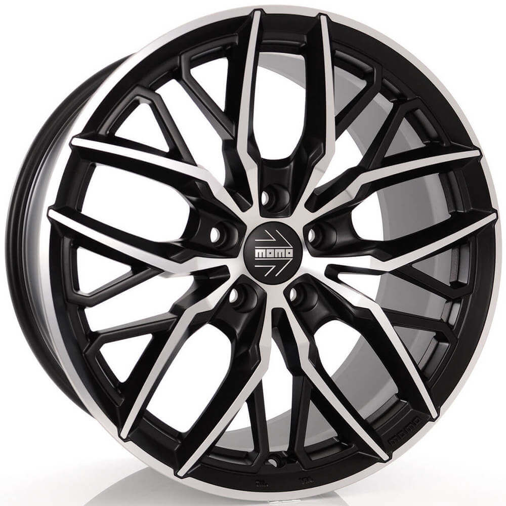 MOMO, Spider, 20 x 8.5 inch,5x112 PCD, ET 45 in Matt Black Polished Single Rim