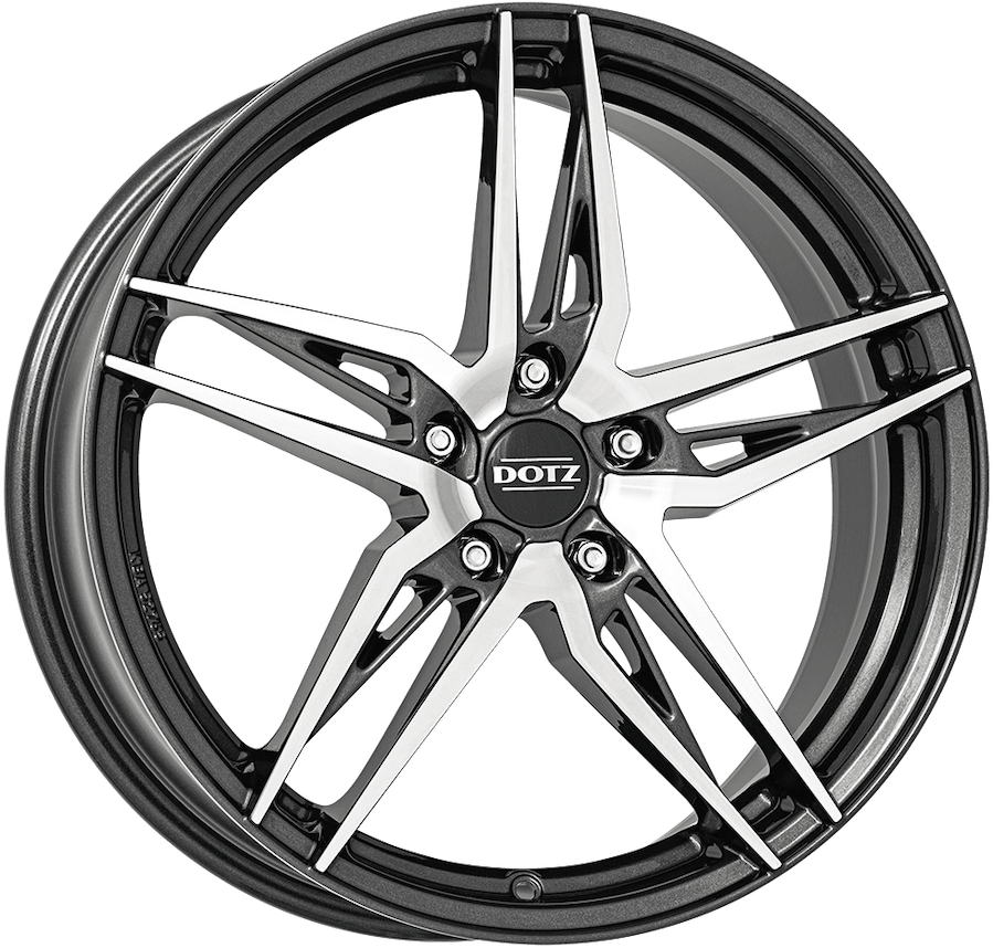 Dotz, Interlagos Dark, 18 x 7.5 inch,5x112 PCD, ET 49 in Gunmetal / Polished Single Rim