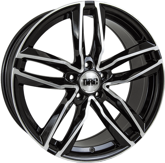 DRC, DAA, 19 x 8.5 inch,5x112 PCD, ET 45 in Black / Polished Face Single Rim