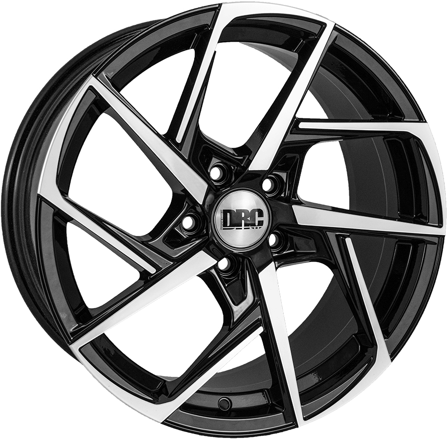 DRC, DVX, 18 x 8.5 inch,5x108 PCD, ET 45 in Black / Polished Face Single Rim
