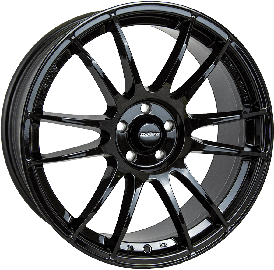 Calibre, Suzuka, 15 x 7 inch,4x100 PCD, ET 38 in Black Single Rim