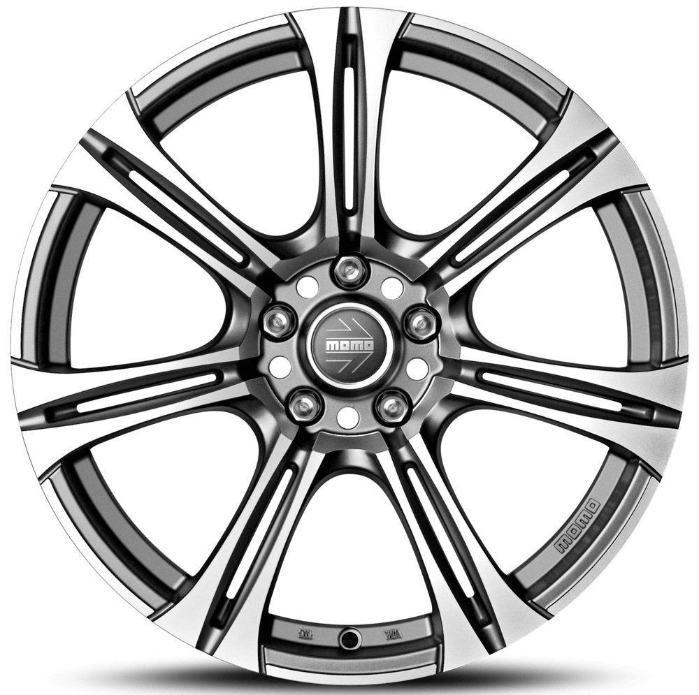 MOMO, Next Evo, 17 x 7 inch,5x100 PCD, ET 35 in Matt Anthracite Polished Single Rim