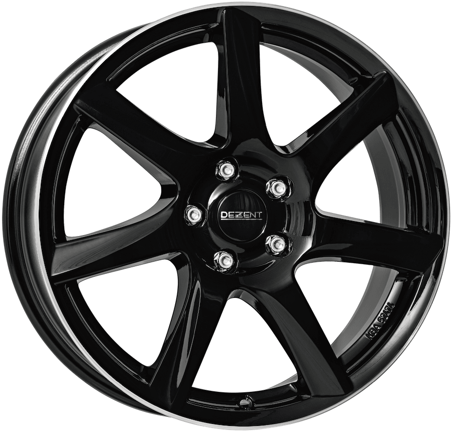 Dezent, TW Dark, 15 x 6 inch,4x108 PCD, ET 38 in Black / Polished Lip Single Rim