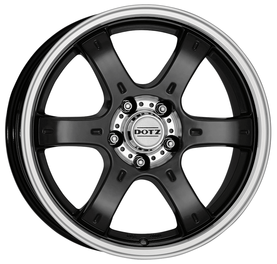 Dotz, Crunch, 17 x 8 inch,5x114.3 PCD, ET 35 in Black /polished Single Rim