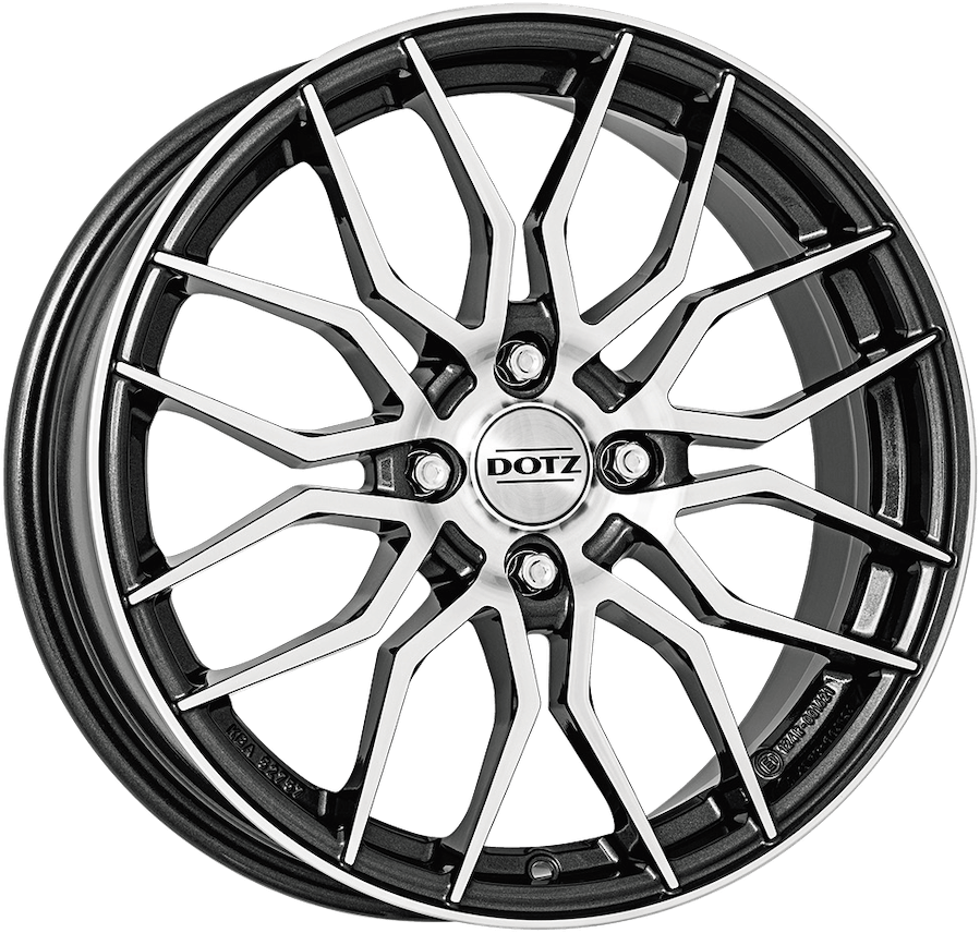 Dotz, Limerock Dark, 17 x 7 inch,4x100 PCD, ET 38 in Gunmetal/polished Single Rim
