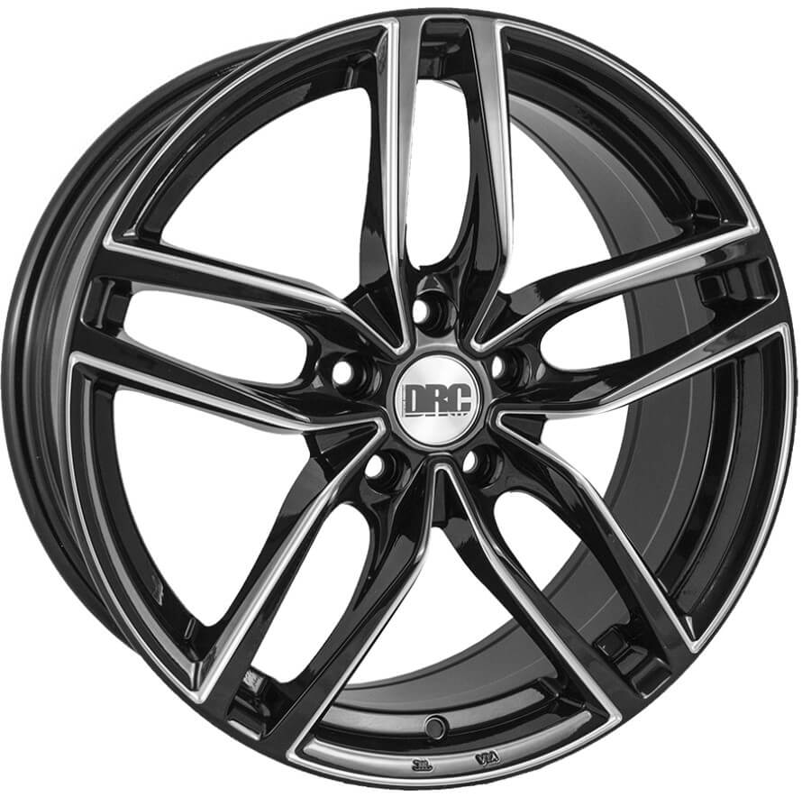 DRC DRS 17 x 7.5 inch 5x112 ET45 Gloss Black / Polished alloy wheel