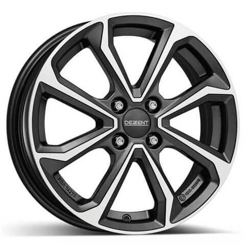 Dezent KT dark 16 x 6 inch 4x100 ET50 Gunmetal / Polished alloy wheel