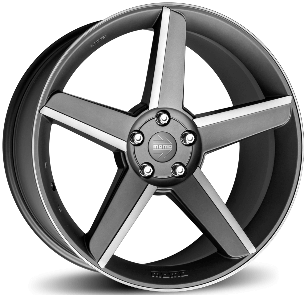 MOMO, Stealth, 19 x 9.5 inch,5x112 PCD, ET 45 in Matt Anthracite Polished Single Rim
