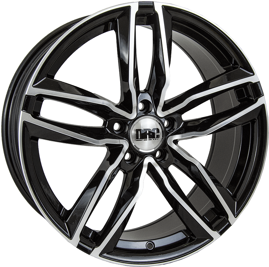 DRC, DAA, 18 x 8 inch,5x120 PCD, ET 45 in Black / Polished Face Single Rim