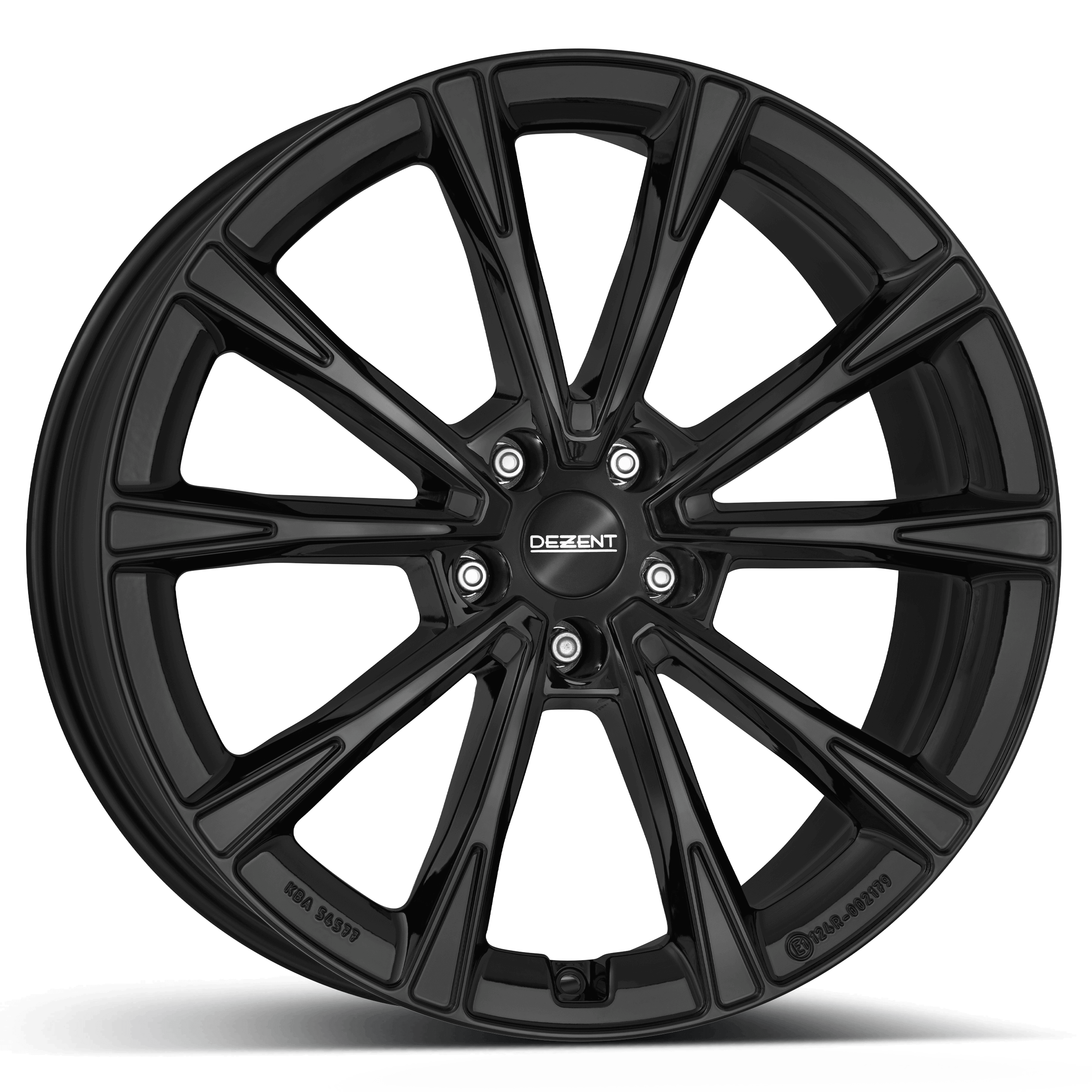 Dezent AR black 19 x 9 inch 5x108 ET53 Gloss Black alloy wheel