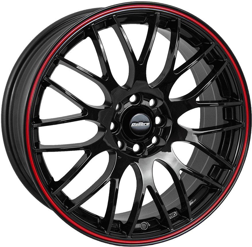 Calibre Motion 15 x 6.5 inch 4x108 / 4x100 ET38 Black/red Pinstripe alloy wheel