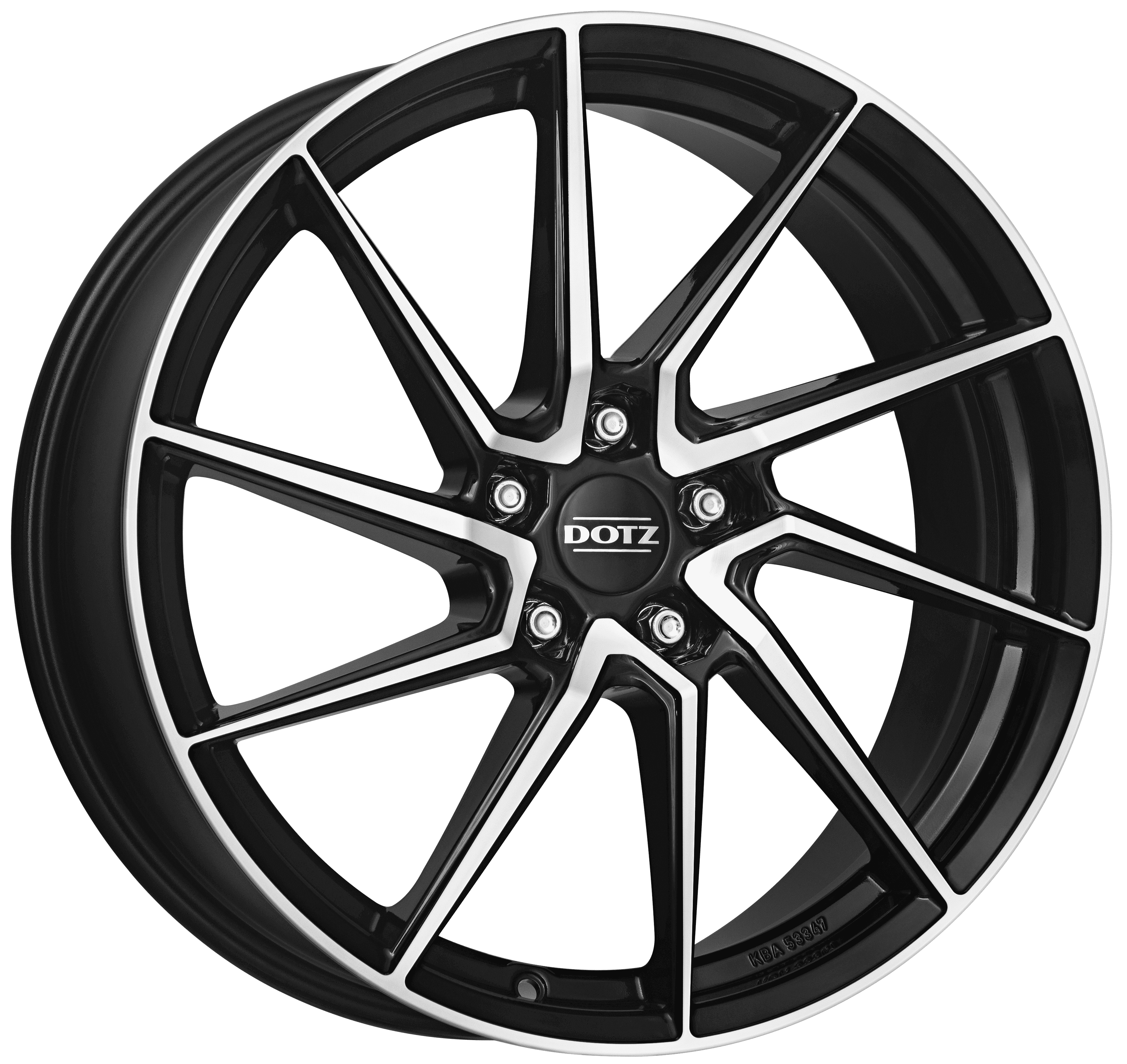 Dotz, Spa dark, 18 x 8 inch,5x100 PCD, ET 48 in Black / Polished Single Rim