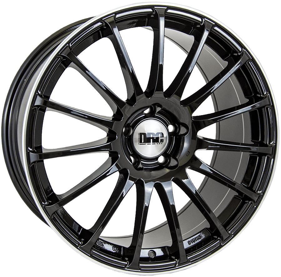 DRC, Rapide, 19 x 8.5 inch,5x112 PCD, ET 45 in Gloss Black / Polished Lip Single Rim